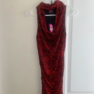 Bebe red and black dress